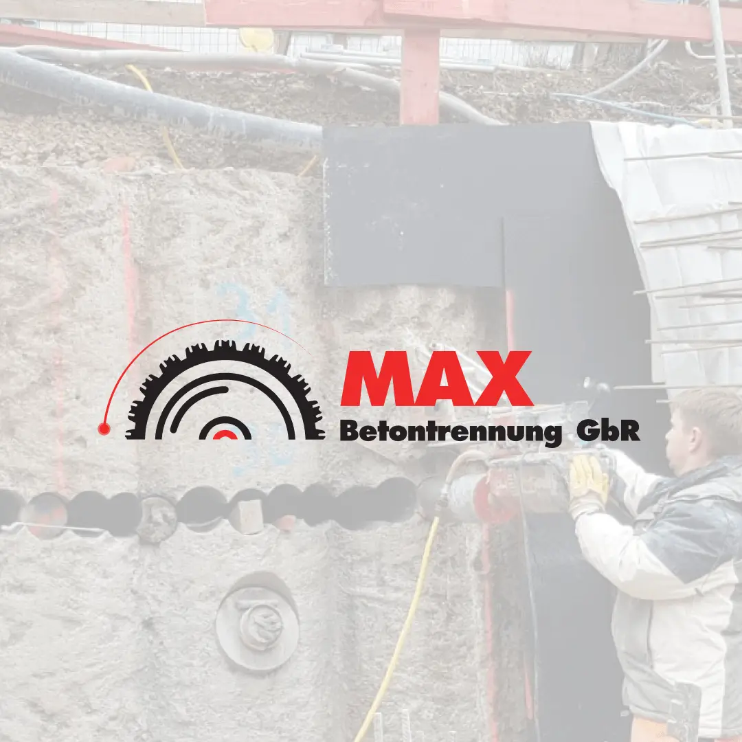 Kernbohrung in einer Betonwand, Baustelle von Max-Betontrennung