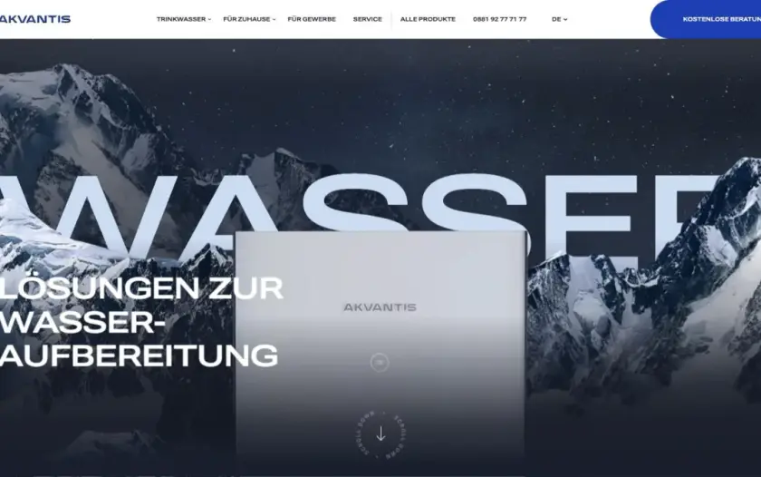 Akvantis: Wassertechnik trifft Online-Präsenz